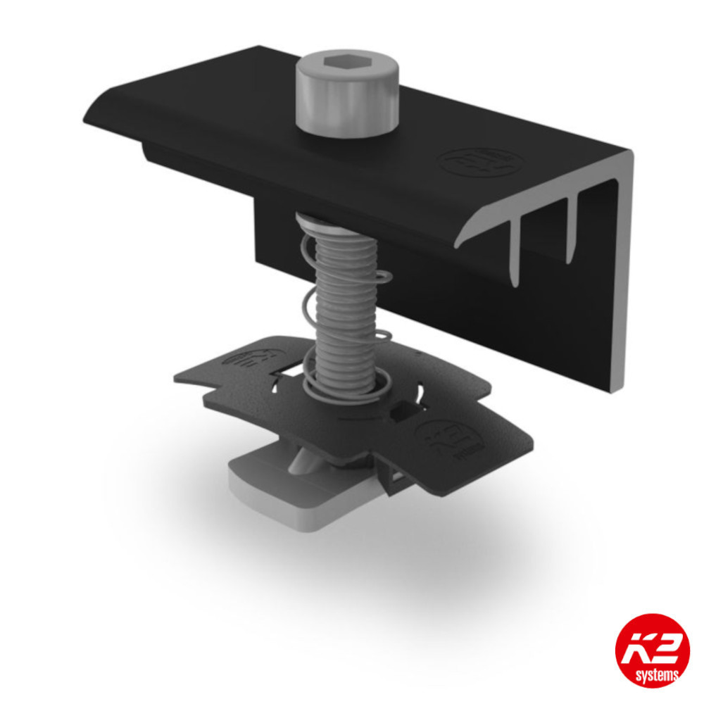 K2 Mounting, K2 End Clamp XS Set Black 30mm, 2004621 | Alternergy